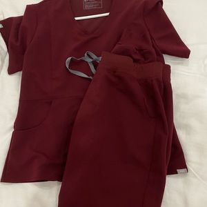 3 sets of burgundy scrubs NEVER WORN